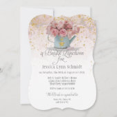 Floral Dusty Roos Gold Elegant Bridal Luncheon Kaart (Voorkant)