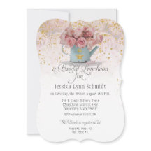 Floral Dusty Roos Gold Elegant Bridal Luncheon