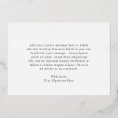 Floral Dusty Roos Gold Foil Weddenschap Hartelijk  Folie Uitnodiging (Achterkant)