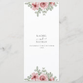 Floral Dusty Roos Gold Weddenningmenu Menu (Achterkant)