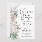 Floral dusty roos met uitzondering van de datum hu kaart (Voorkant)