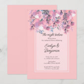 Floral Dusty Roos Rehearsal Dinner Kaart (Voorkant / Achterkant)