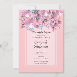 Floral Dusty Roos Rehearsal Dinner Kaart