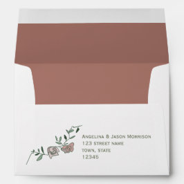 Floral Dusty Roos Return Address 5x7 Envelop