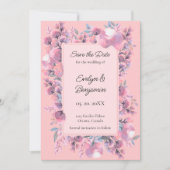 Floral Dusty Roos Save The Date (Voorkant)