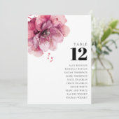 Floral Dusty Roos Tafelnummer Zitplaatskaart (Staand voorkant)