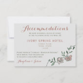 Floral Dusty Roos Wedding Accommodation Kaart (Voorkant)