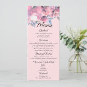 Floral, Dusty roos Wedding Menu (Staand voorkant)