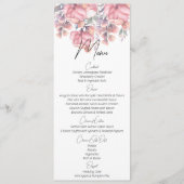 Floral, Dusty roos Wedding Menu (Voorkant)