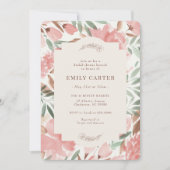 Floral Dusty Roze Groene Tuin Vrijgezellenfeest Kaart (Voorkant)