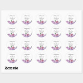 Floral Dusty Roze Paarse bruiloft Ronde Sticker (Vel)