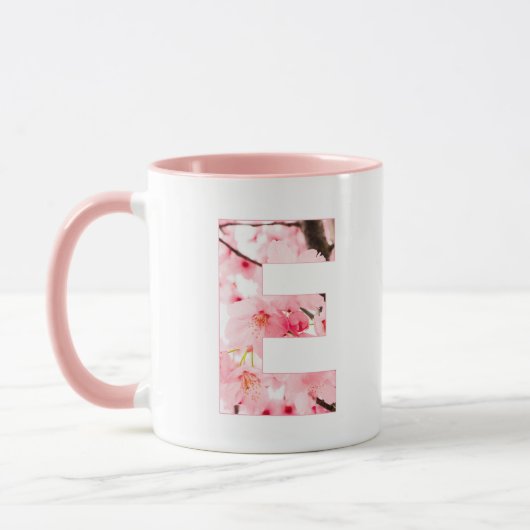 Floral E Initial Mug | Personalized Name & Traits Mok (Links)