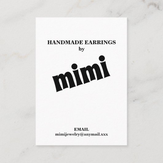 Floral Earring Display Visitekaartje (Achterkant)