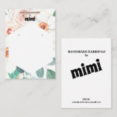 Floral Earring Display Visitekaartje (Voorkant / Achterkant)