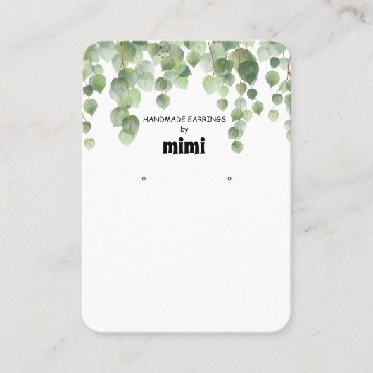 Floral Earring Display Visitekaartje (Voorkant)