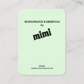 Floral Earring Display Visitekaartje (Achterkant)