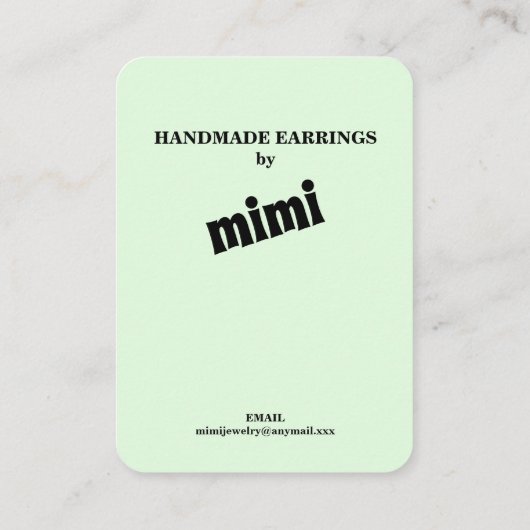 Floral Earring Display Visitekaartje (Achterkant)