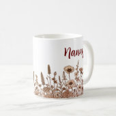 Floral Earth Tones NANNY PERSONALISEREN Design Mok (Voorkant rechts)