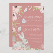 Floral Easter Baby shower Kaart (Voorkant / Achterkant)