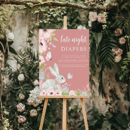 Floral Easter Baby shower Late Night Luiers Poster