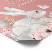 Floral Easter Baby shower Late Night Luiers Poster (Hoek)