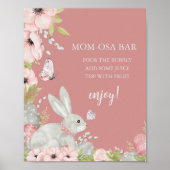 Floral Easter Baby shower Mom-osa Bar Poster (Voorkant)