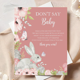 Floral Easter Baby shower Zeg geen Baby Spel Poster