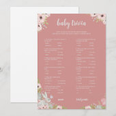 Floral Easter Baby Trivia Baby shower Game Kaart (Voorkant / Achterkant)