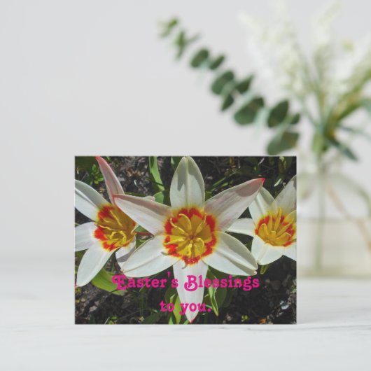 Floral Easter Blessing Feestdagenkaart (Staand voorkant)