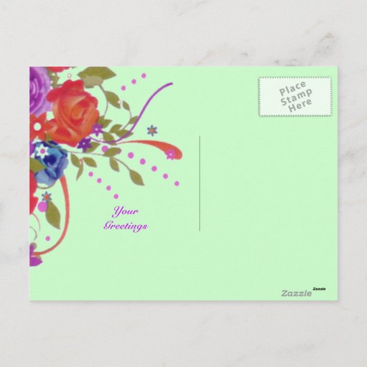 Floral Easter Briefkaart (Achterkant)