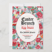 Floral Easter Brunch & Egg Hunt Uitnodiging (Voorkant)