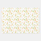 Floral Easter Bunnies Kinder Pasen Inpakpapier Vel (Voorkant 3)