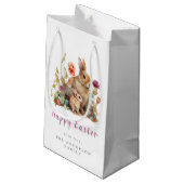 Floral Easter Bunnies Klein Cadeauzakje (Achterkant Gekanteld)