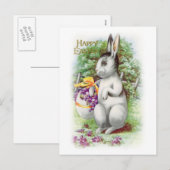 Floral Easter Bunny Briefkaart (Voorkant / Achterkant)