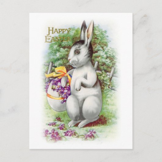 Floral Easter Bunny Briefkaart (Voorkant)
