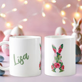 Floral Easter Bunny Coffee Mok