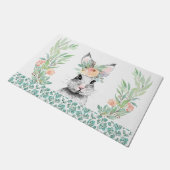Floral Easter Bunny Deurmat (Schuin)