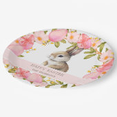Floral Easter Bunny | Gepersonaliseerd Papieren Bordje (Gekanteld)