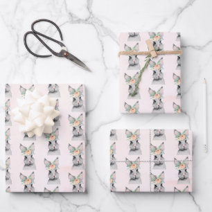 Floral Easter Bunny Inpakpapier Vel