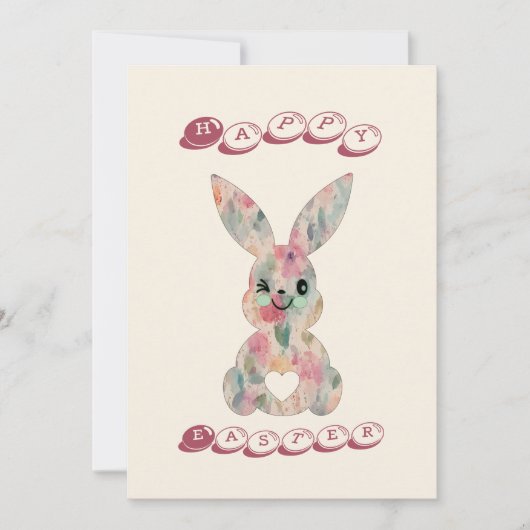 Floral Easter Bunny Kaart (Voorkant)