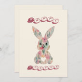 Floral Easter Bunny Kaart (Voorkant / Achterkant)