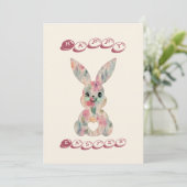 Floral Easter Bunny Kaart (Staand voorkant)