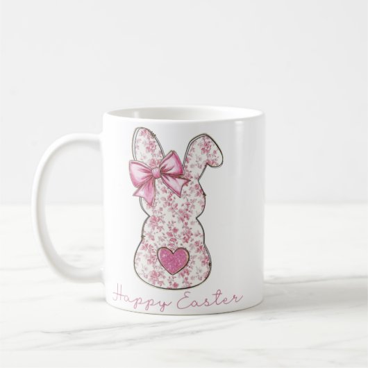 Floral Easter Bunny Koffiemok (Links)