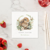 Floral Easter Bunny Napkins Servet (Insitu)