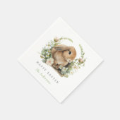 Floral Easter Bunny Napkins Servet (Hoek)