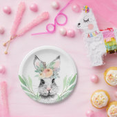 Floral Easter Bunny Papieren Bordje (Feest)