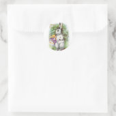 Floral Easter Bunny Ronde Sticker (Tas)