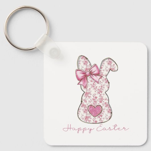 Floral Easter Bunny Sleutelhanger (Voorkant)