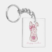 Floral Easter Bunny Sleutelhanger (Voorkant Links)