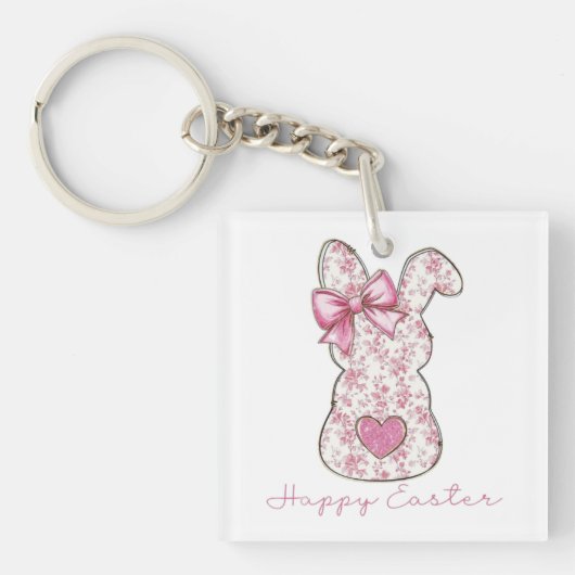 Floral Easter Bunny Sleutelhanger (Voorkant)